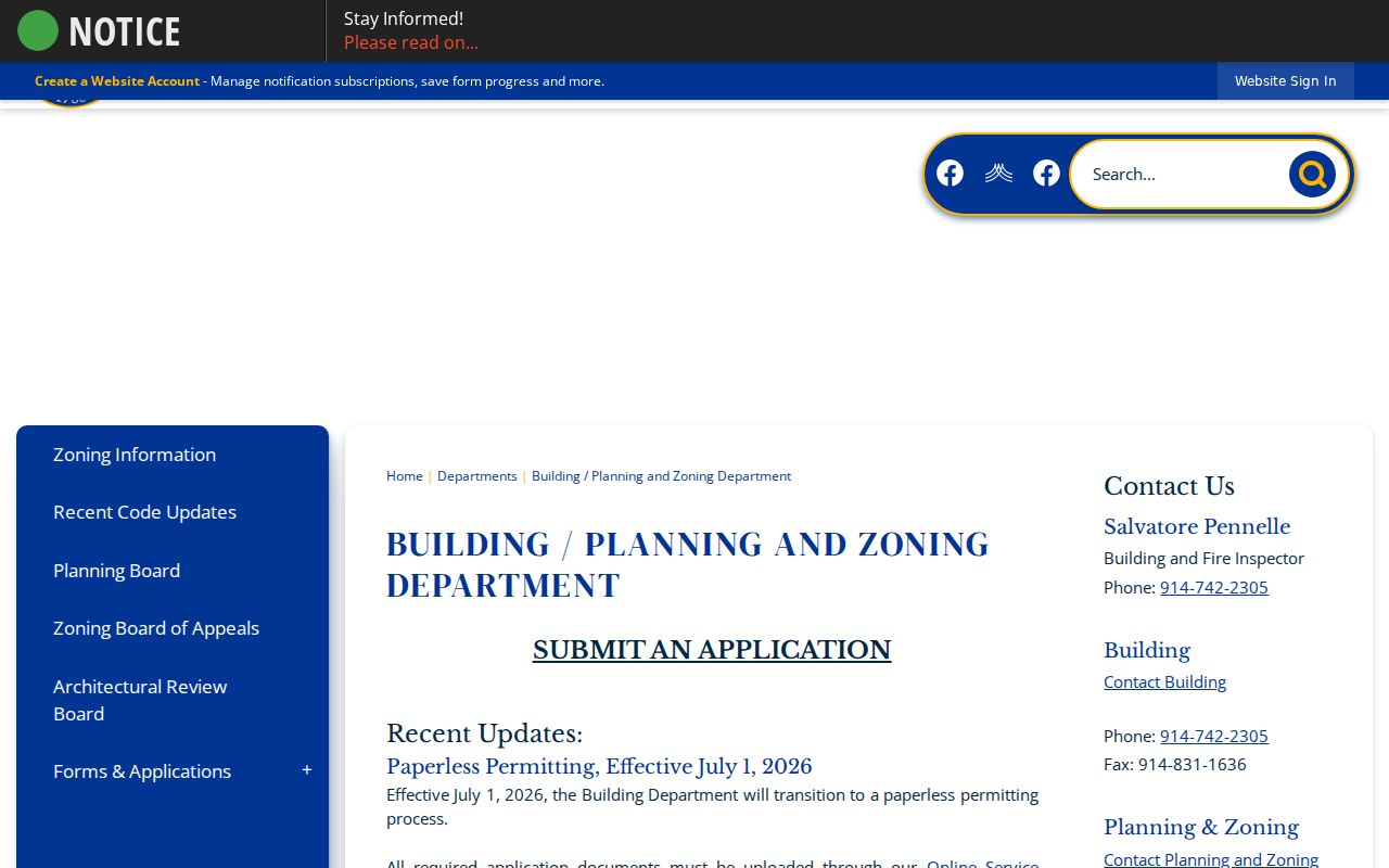 Mount Pleasant residents directory building and planning records route
