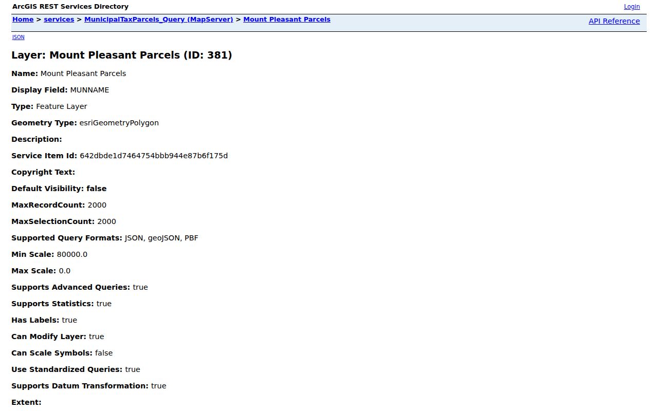 Mount Pleasant residents directory view of the Westchester GIS parcel layer
