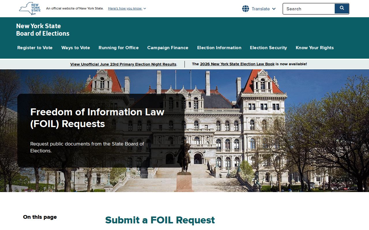 Mount Pleasant neighbors voter-file FOIL guidance