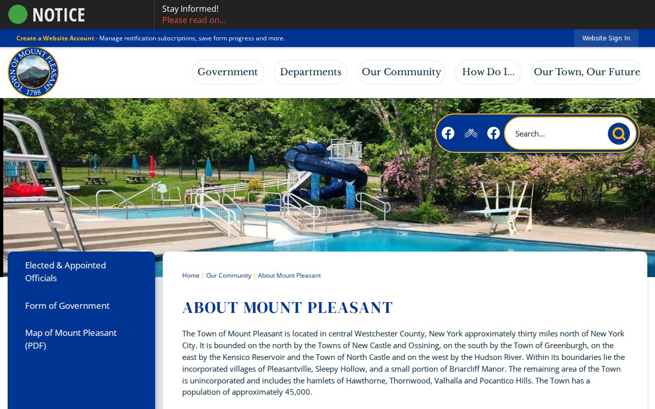 Mount Pleasant neighbors Town geography and hamlet information