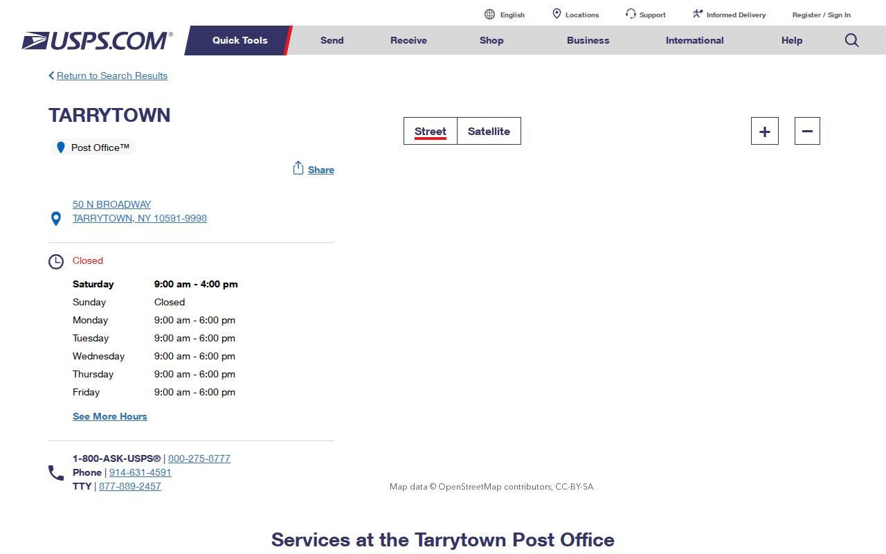 Mount Pleasant ZIP code directory Tarrytown postal route